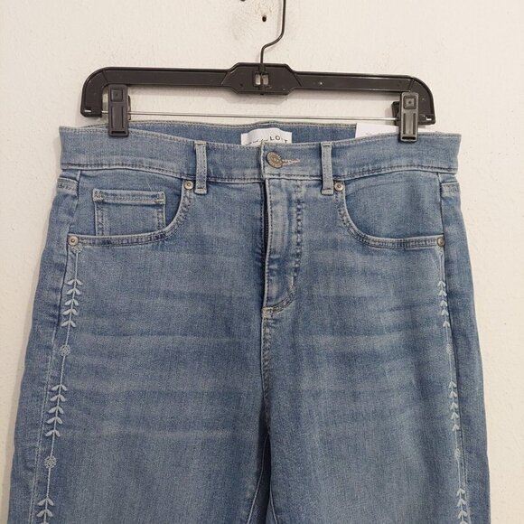 LOFT Modern Skinny Crop Women's 10P Light Wash Blue Stretch Denim Jeans Hi Rise - Picture 3 of 10